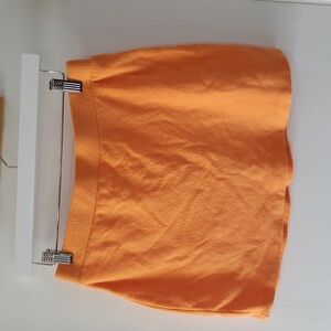 Orange Terry stretch mini shirt for women